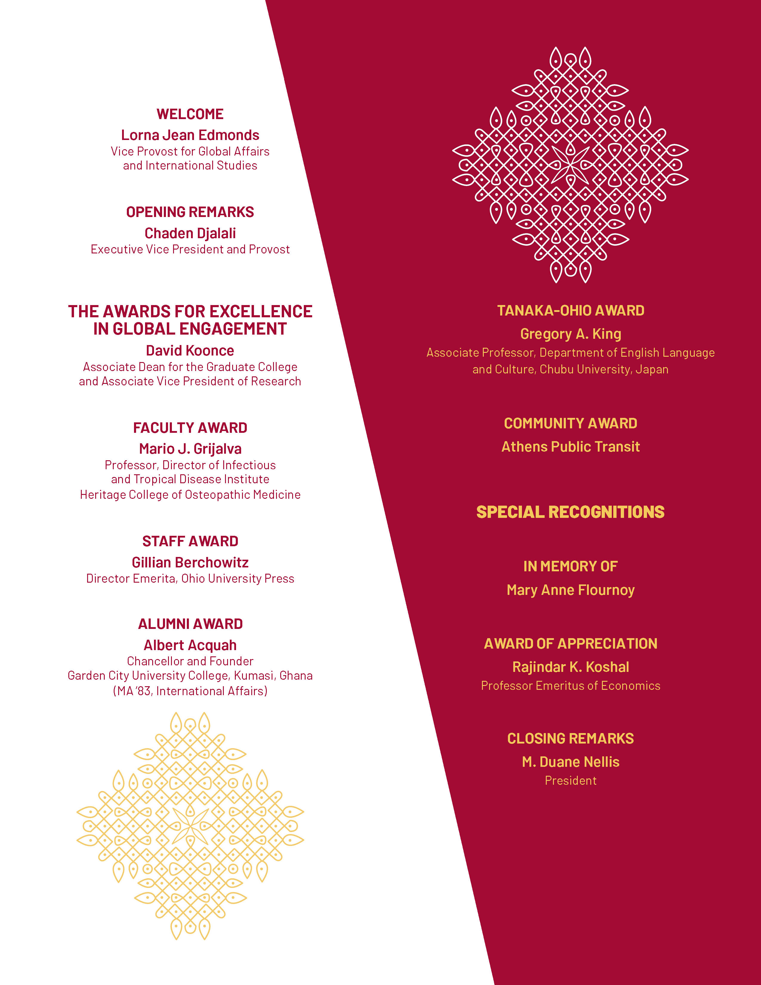 IEW Gala Program Ohio University